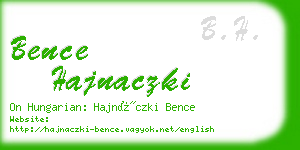 bence hajnaczki business card